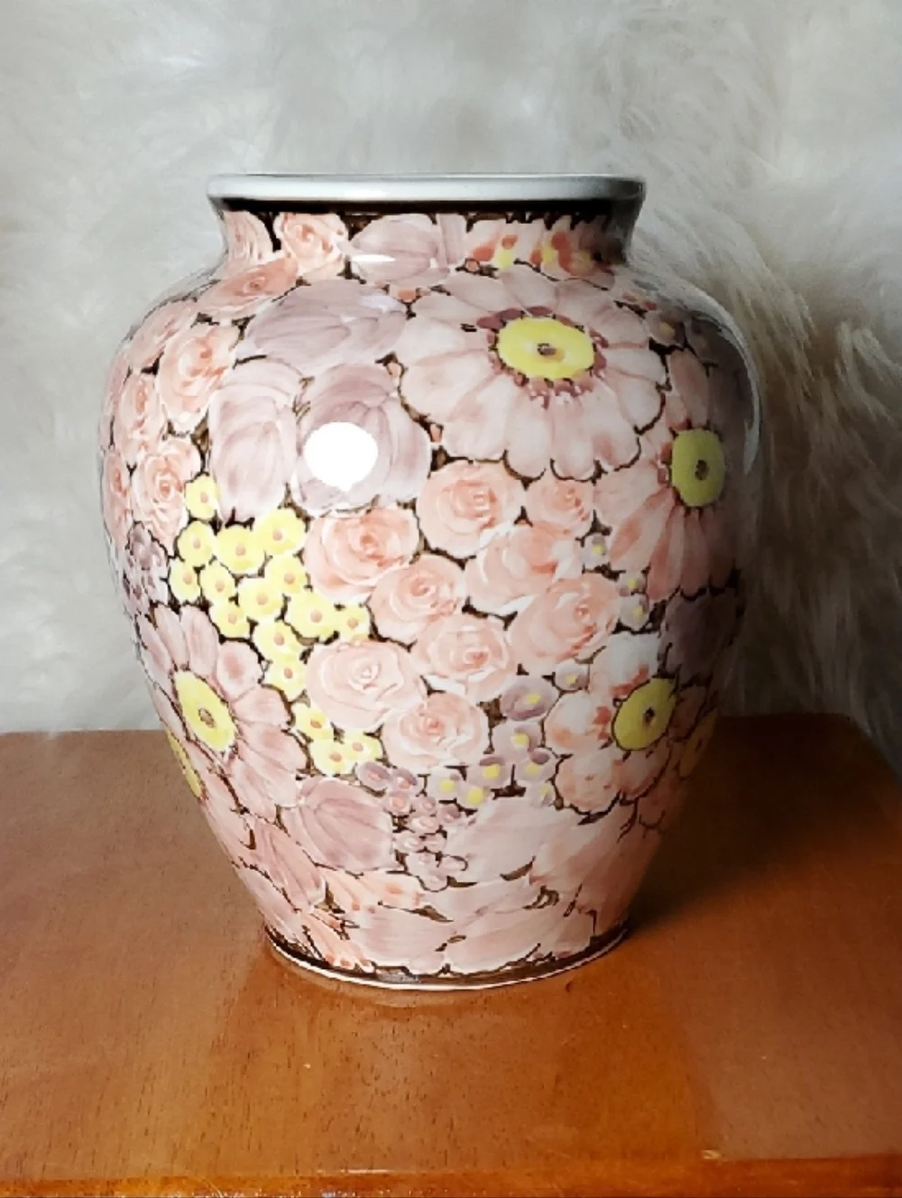 Vintage Boleslawiec Floral Vase Commemorative Of Partnership